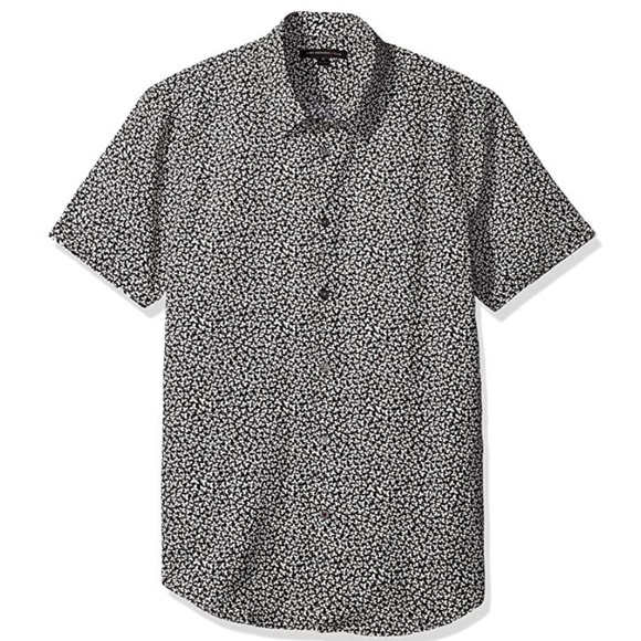 John Varvatos Linen Short Sleeve Button Down Printed Short Sleeve Shirt 09/24 - Picture 7 of 10